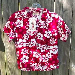 Vintage “ULUWATU” Hawaiian 🌺 print youth button D